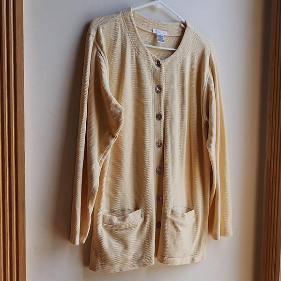 Talbots Yellow Button Down Cardigan Size Small - Picture 3 of 14